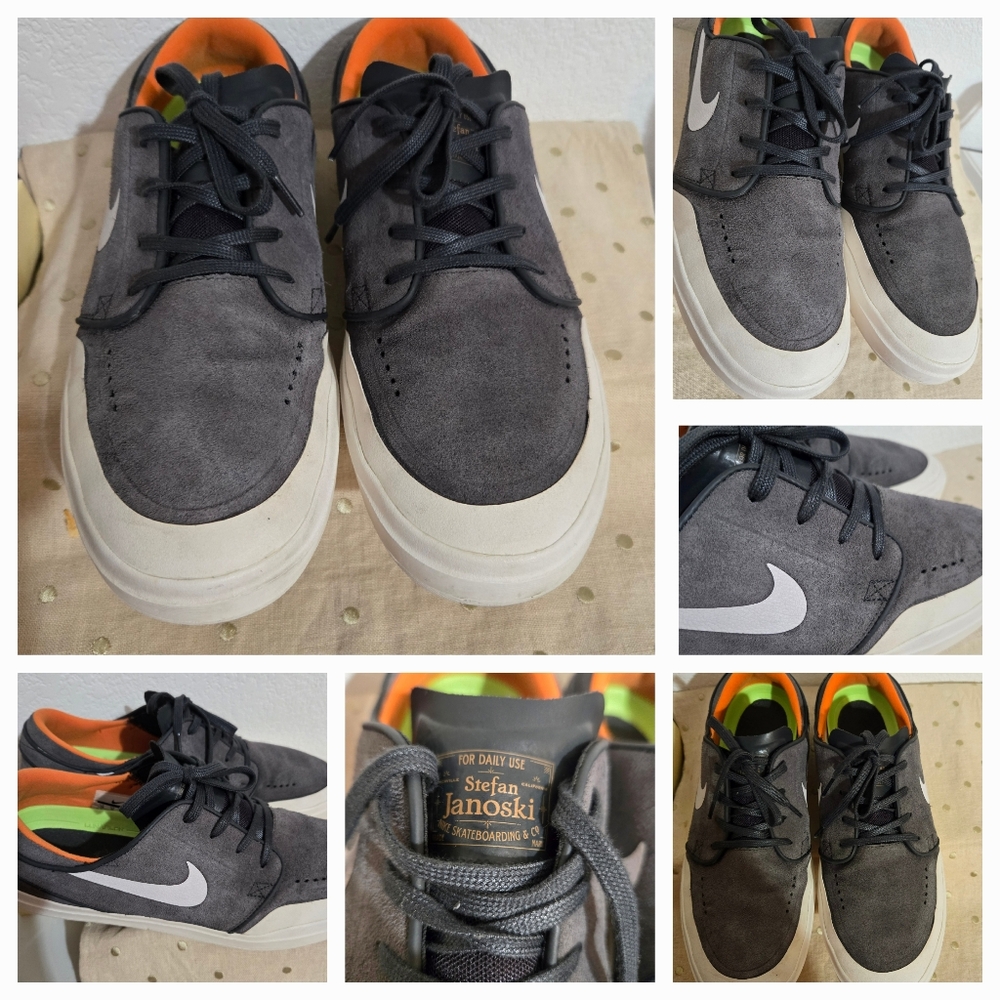 NIKE STEFAN JANOSKI Men's Gray Skateboarding Sneaker Shoes 14